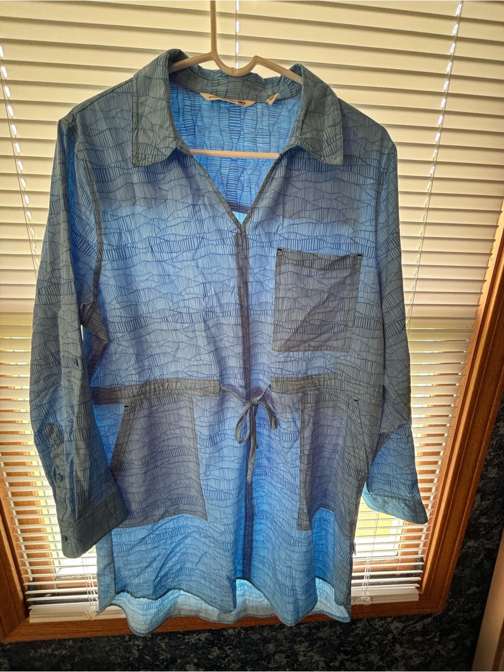 Light Blue Women’s Swim Coverup with Drawstring Waist